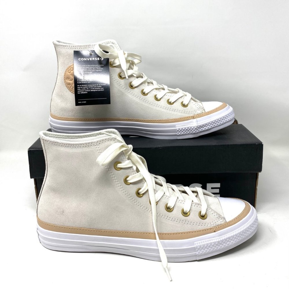 CONVERSE Men's Size 9.5 165921C CT All Star Hi OG Basketball White Suede Sneaker - Picture 5 of 10